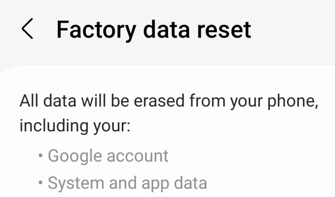 samsung factory data reset