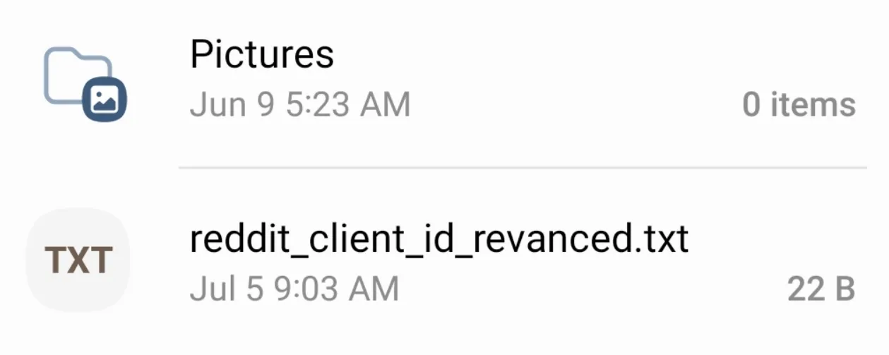 Reddit Client ID TXT File