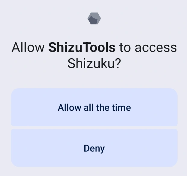 Shizuku Permission Request from ShizuTools